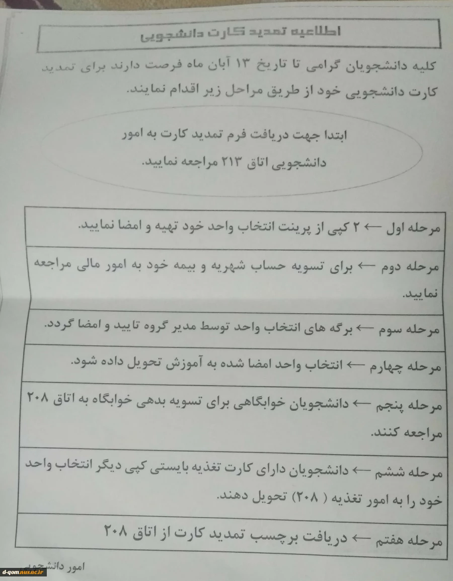 تمدیدکارت دانشجویی